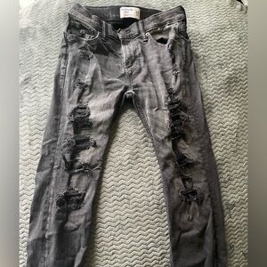 Abercrombie kids straight Distressed Gray Jeans